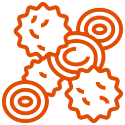 Icono naranja de células sanguíneas