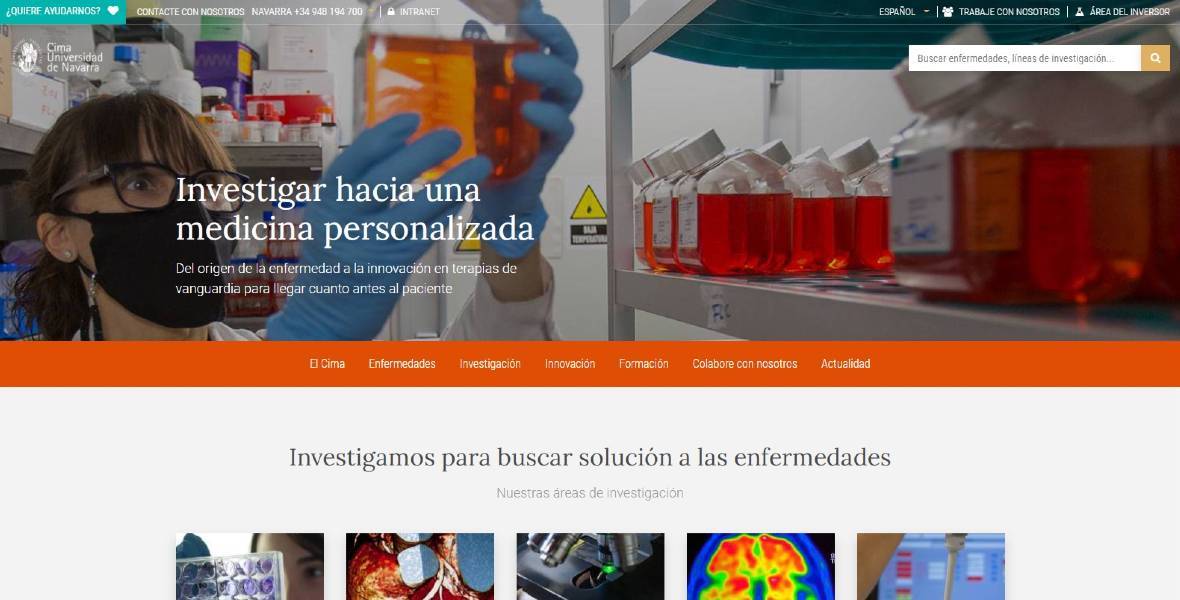 Nueva web corporativa del Cima Universidad de Navarra El Cima Universidad de Navarra estrena nueva web corporativa.