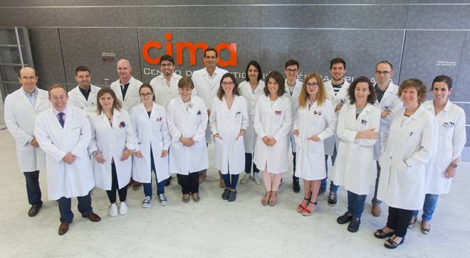 equipo-estudio-proteinas-cancer-pulmon Imagen del equipo investigador del Cima y la Clínica Universidad de Navarra sobre cáncer de pulmón.